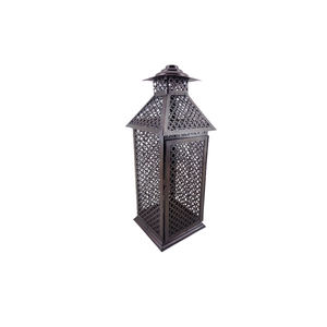 Lanterne à suspendre en fer décoratif en métal blanc avec bougeoir à texture dorée pour la décoration de la maison et du festival - Product Image 6