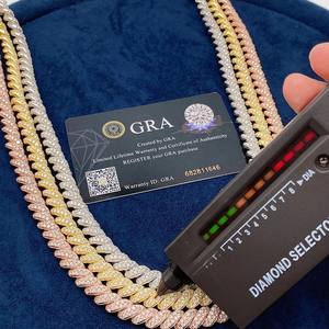 IGI Certifié Chaînes Fines Colliers Nouveau Design Chaîne À Maillons Cubains Rose Blanc Jaune Placage Or VVS Moissanite Diamant Testeur Hanche - Product Image 6