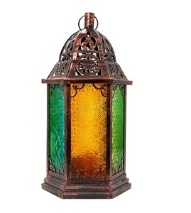 Hot Selling Customized Logo Lantern <b>Set</b> <b>of</b> 2 Metal and <b>Glass</b> Candle Jar for Home and Hotel Lighting and Decoration - Product Image 2