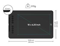 Tablette graphique DECO01 V3, 8192 niveaux de pression, résolution du stylet 5080 LPI, 8 niveaux de réglage, stylet passif inclinable à 60°, USB Type-C, 0.01 220RPS