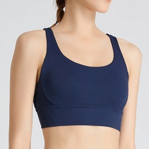 Soutien-gorge de course de style sportif sans couture pour femmes séchage rapide respirant bonnets rembourrés amovibles soutien élevé Yoga entraînement haut avant - Product Image 2