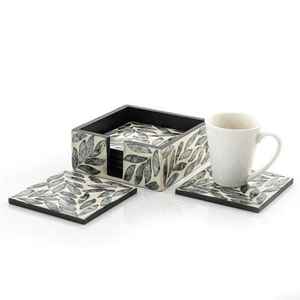 Classic Handmade Mop Tea Cup <b>Coaster</b> With Holder Waterproof, <b>Heat</b>-resistant, Non-slip Leather stone <b>coaster</b> walnut, <b>coasters</b> - Product Image 3