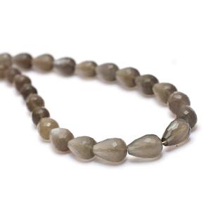 Piedras de luna grises AAA de 5x8mm-7x10mm, cuentas de briolette en forma de lágrima, piedras de luna naturales semipreciosas, gotas facetadas sueltas para joyería. - Product Image 3