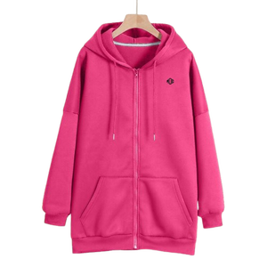 Sweat à capuche zippé sur mesure à épaules tombantes en molleton respirant 100 % coton tricoté – Vente en gros décontractée - Product Image 1