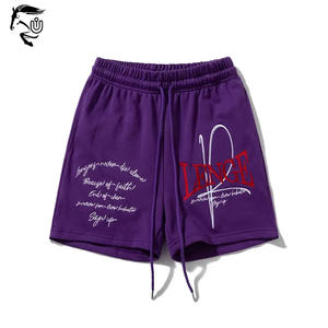 Pantalones cortos de sudor de felpa francesa transpirables de secado rápido para hombre, ropa de calle bordada, patrón Jogger, cordones personalizados, elásticos 6XL - Product Image 4