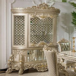 Juego de Comedor de Lujo Prestige The Langham, Tallado a Mano en Madera de Teca, Blanco y Dorado, Colección de Muebles Clásicos de Palacio Europeo para Hotel - Product Image 2