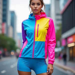 Conjuntos de pantalones cortos cortavientos de gran tamaño para mujer, pantalones cortos de lluvia de verano, conjunto de pantalones cortos impermeables para correr de nailon 100% para mujer - Product Image 3