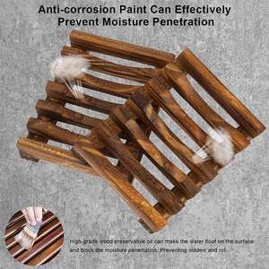 Porte-savon en bois Holder-12pcs porte-savon naturel plateau à savon auto-drainant pour salle de bain douche maison cuisine baignoire - Product Image 5