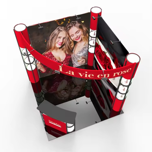 Vitrine portative en aluminium avec support pliable d'étagère illuminée en verre acrylique pour la conception d'exposition - Product Image 1