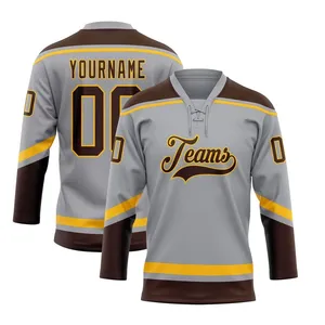 High Quality Custom Sublimation <b>Ice</b> Hockey Jerseys Customized Color Adults Unisex 100% Polyester Quick Dry Breathable OEM Wear - Product Image 5