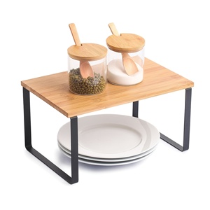 Étagère de rangement noire et en bambou Elie - Product Image 2