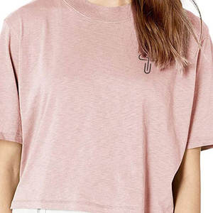 Camiseta recortada informal para mujer de la mejor calidad, Top corto sólido de secado rápido con cuello redondo, estilo de calle Popular para mujer - Product Image 6