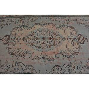 Tapis turc vintage Beige vert 5x8ft laine Patchwork Design pour la maison salon Rectangle Style Latex support pour une utilisation au chevet - Product Image 5