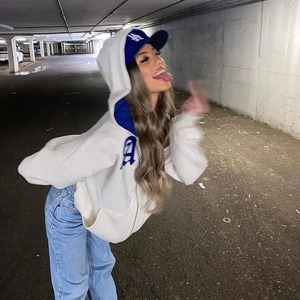 Harajuku sweats à capuche zippés femmes mignon corne lettre tricoté sweat-shirt surdimensionné décontracté à manches longues rue Couple Y2K veste hauts - Product Image 2