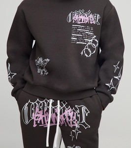 Cuello redondo de alta calidad de algodón/poliéster pulóver sudaderas de hombre ropa de calle chándales transpirable invierno pantalla pesada - Product Image 5