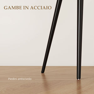 HOMCOM Lot de 2 chaises de salle à manger nordiques rembourrées avec accoudoirs incurvés en tissu effet velours, 54x57x80 cm, crème - Product Image 6