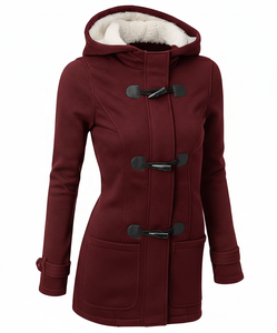 Chaqueta de Invierno para Mujer, Nuevo Diseño, Talla Grande, con Capucha y Botones, Resistente al Viento, con Bolsillos de Algodón, Larga - Product Image 1