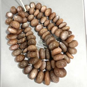 Cuentas de Piedra Lunar Melocotón Natural, Lisas, Redondas, de 15-28 mm, Cuentas de Piedra Grandes Sueltas para la Fabricación de Joyas, Precio al por Mayor - Product Image 1