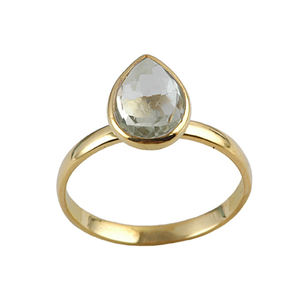 แหวนอัญมณีควอตซ์925ชุบทองแหวนเงินสเตอลิงดีไซน์คลาสสิก - Product Image 2