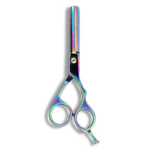 Ciseaux amincissants élégants de cheveux de fantaisie 28 dents ciseaux amincissants de cheveux d'acier inoxydable enduits de titane pour la beauté - Product Image 6