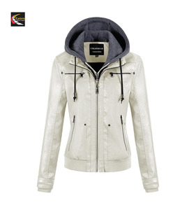 แจ็กเก็ตหนัง PU สำหรับผู้หญิงแจ็กเก็ตหนังขนาดใหญ่บางสำหรับนักขี่จักรยานฤดูใบไม้ผลิฤดูใบไม้ร่วง - Product Image 1