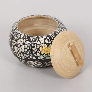 Ramadan fournit un bol en bambou filé à la main bol décoratif avec couvercle conteneur de stockage en bambou prix bon marché - Product Image 2