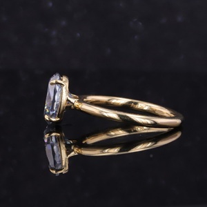 Oval 1,50 Ct Solitaire 1,50 Gris Moissanite Anillo de compromiso Oro amarillo Boda Anillo nupcial 1 unid/set - Product Image 4