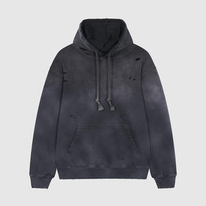 Sudadera con Capucha para Hombre, Estilo Vintage, Tejido Grueso, Lavado Ácido, Hombros Caídos, Ropa Urbana de Invierno, Logotipo Personalizado ODM, 100% Algodón - Product Image 1