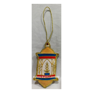 Nuevo diseño creativo Zari bordado con tela Multicolor Color forma personalizada adorno colgante para decoración del hogar propósito - Product Image 1
