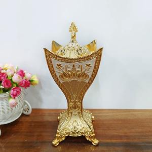 Ensemble de brûleur à encens en métal Bakhoor arabe exquis, style moyen-oriental décoratif pour le salon, 100% naturel, écologique, fait à la main - Product Image 1