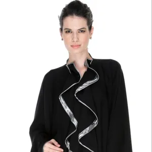 Nuovo modello elegante Designer nero Abaya ideale per donne alla moda a Dubai