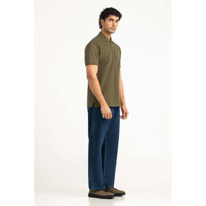 Polo Oxford Homme Coupe Droite Brodé Uni Manches Courtes Confort Estival Tricoté Haute Élasticité XL-6XL - Product Image 3