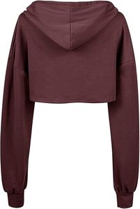 Women's Cropped Hoodies <b>Top</b> Fashionable Anti-Shrink Breathable Feature <b>for</b> Casual Wear Pullover Women's Clothing <b>Crop</b> <b>Top</b> Hoodie - Product Image 2