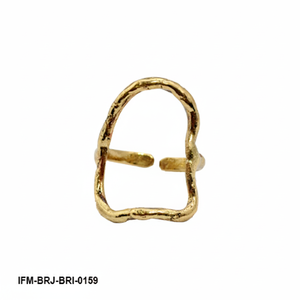 Handmade Organic Brass Statement <b>Ring</b> Abstract Open Form <b>Adjustable</b> <b>Ring</b> Minimal Sculptural Jewelry - Product Image 2