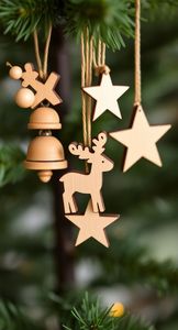 Décoration suspendue de Noël en bois coloré pour le décor de vacances de salle de classe parfait pour l'affichage saisonnier joyeux - Product Image 5