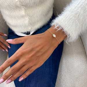 Pulsera de Cadena Minimalista de Oro Amarillo de 14K con Diamante de Laboratorio de 0.71 Ct, Corte Marquesa, E VS1, Certificado IGI, Regalo Perfecto para Mujer - Product Image 4