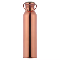 Nouvelle bouteille d'eau en cuivre écologique 100% pure et saine de 1000 ml avec couvercle alimentaire sûr, idéale pour le sport, les voyages et les bienfaits ayurvédiques