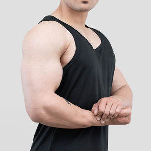 Prix usine hommes 100% coton Muscle Fit sans manches entraînement débardeur Logo personnalisé plaine vêtements de sport vierges - Product Image 3