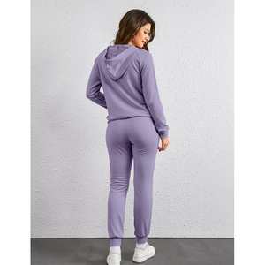 Conjuntos de Jogger de mujer transpirables lisos con cremallera completa de alta calidad, chándal de gimnasio femenino para niñas - Product Image 3