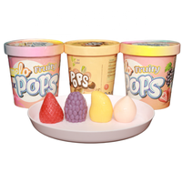 Glace en bâtonnets aux fruits miniatures saveur citron, mangue, fraise, pêche, avocat, emballage boîte, best-seller mondial