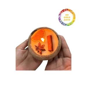 ชามเทียนกะลามะพร้าวธรรมชาติแบบเวียดนามทำมือสำหรับตกแต่งและทำจากน้ำมันหอมระเหย - Product Image 2