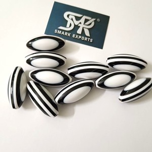 Perles ovales en résine écologiques rayées de qualité supérieure pour la fabrication de bijoux artisanaux, colliers, bracelets, durables, lisses, pour les créateurs - Product Image 3