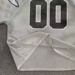 Maillot de football américain vintage surdimensionné de luxe à la mode pour hommes, maillot de football noir vintage en coton et polyester - Product Image 4