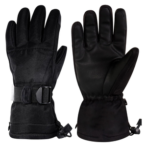 Gants de ski en cuir avec logo personnalisé unisexe, imperméables et coupe-vent pour les sports d'hiver, épais et chauds pour le snowboard, le ski à main - Product Image 1