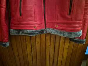 Veste en cuir de vache de style vintage d'hiver de haute qualité avec doublure en fausse fourrure, imperméable, écologique et fermeture éclair - Product Image 4