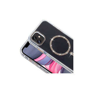Funda de Silicona de Lujo Serie Zore Koment para MagSafe para iPhone 11, Diseño de Diamantes de Imitación Plateados, Fundas Inspiradas en Electroplateado - Product Image 3