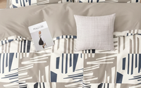 Parure de lit de luxe 3 pièces en microfibre tissée 100 % biologique, 100 fils/cm², taille King, drap-housse doux et rafraîchissant, imprimé moderne, garnissage en polyester