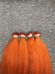 I-Tips Extensions de cheveux humains Couleur chaude Briquet Orange Grand Stock Qualité supérieure Prix d'usine Facile à manipuler - Product Image 4