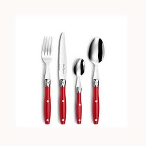 Eco Friendly Cutlery <b>Set</b> Silver Nickle Stainless Steel Decorative Portugal Excellent Creative Red Resin Unique Design Handle - Product Image 1