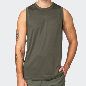 Camisetas sin mangas de algodón orgánico de cáñamo para hombre, camisetas sin mangas personalizadas para hombre con cuello redondo, Yoga holgada para camiseta sin mangas, ropa para gimnasios - Product Image 1